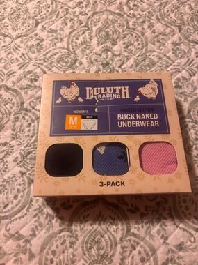 Duluth Trading Co Women's Buck Naked Underwear 3-Pack periwinkle floral chicken